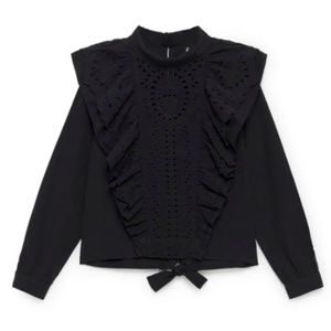 LOA Black Frill Blouse